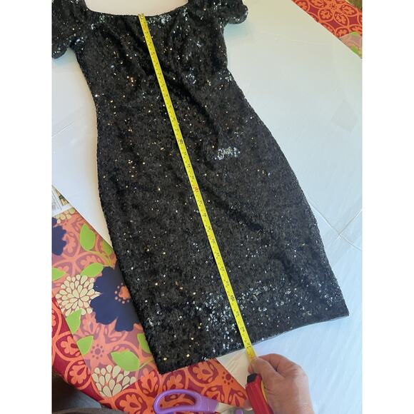 Aidan Mattox Dress Womens Size 2 Blk Beaded Sequin - Picture 8 of 12